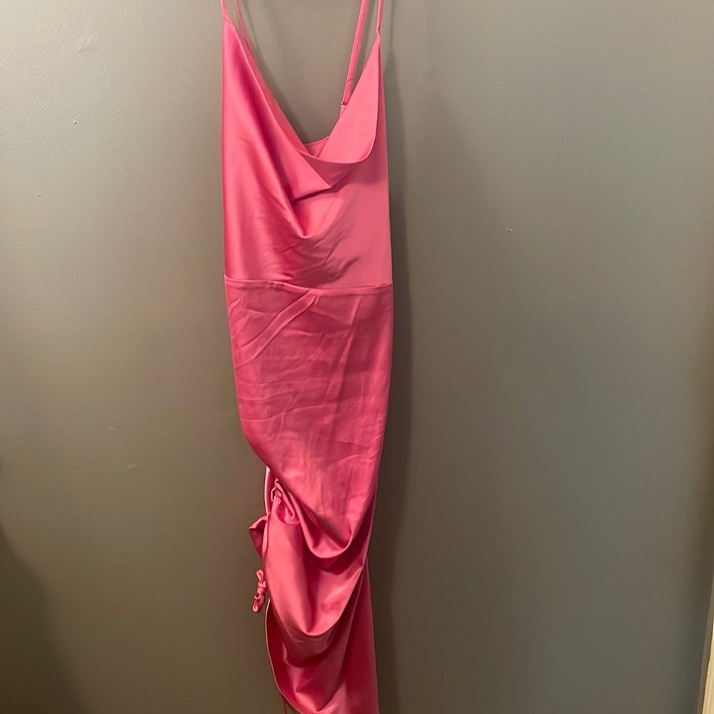 Satin ruched dress